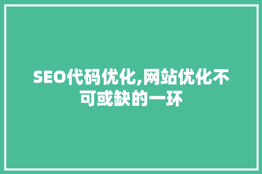 SEO代码优化,网站优化不可或缺的一环