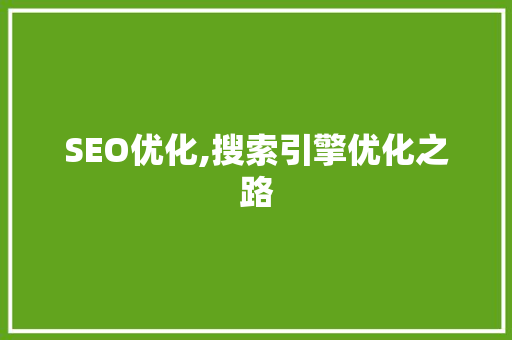 SEO优化,搜索引擎优化之路