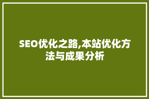 SEO优化之路,本站优化方法与成果分析 编程语言