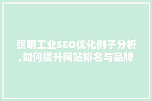 照明工业SEO优化例子分析,如何提升网站排名与品牌影响力