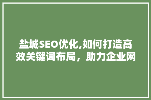 盐城SEO优化,如何打造高效关键词布局,助力企业网络营销 盐城SEO优化,如何打造高效关键词布局,助力企业网络营销