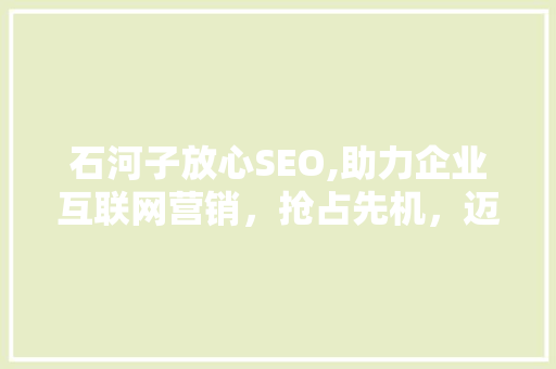 石河子放心SEO,助力企业互联网营销，抢占先机，迈向成功 电脑配置