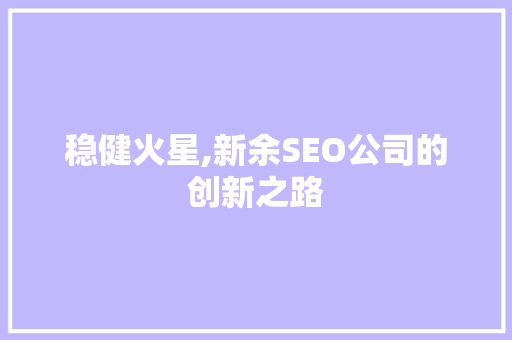 稳健火星,新余SEO公司的创新之路