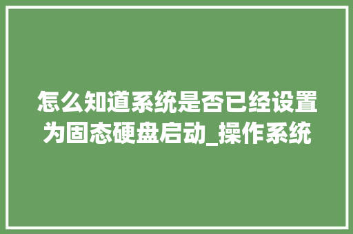 怎么知道系统是否已经设置为固态硬盘启动_操作系统配置怎么看电脑型号
