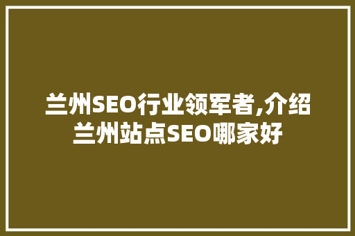 兰州SEO行业领军者,介绍兰州站点SEO哪家好 电脑故障维修