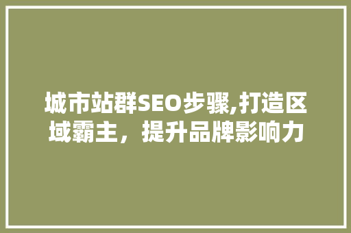 城市站群SEO步骤,打造区域霸主，提升品牌影响力