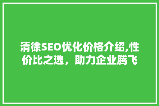 清徐SEO优化价格介绍,性价比之选，助力企业腾飞