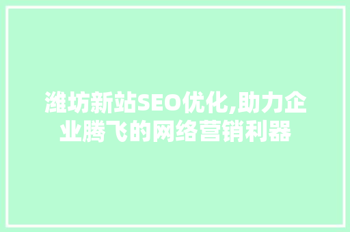 潍坊新站SEO优化,助力企业腾飞的网络营销利器 操作系统