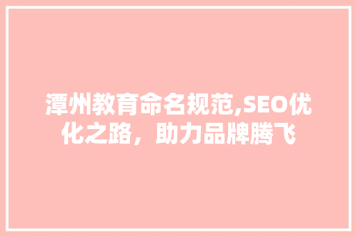 潭州教育命名规范,SEO优化之路，助力品牌腾飞