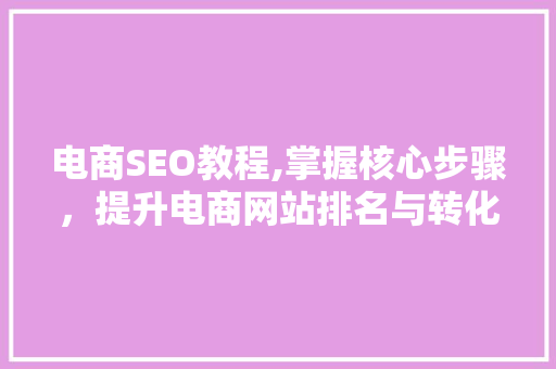 电商SEO教程,掌握核心步骤，提升电商网站排名与转化率 电脑基础