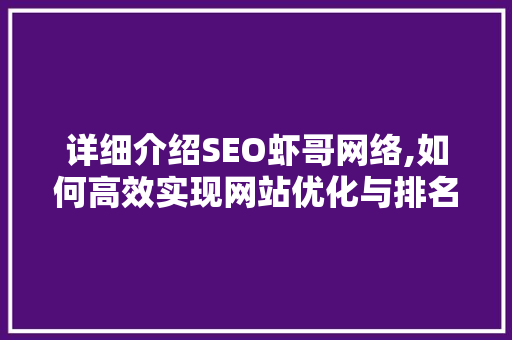 详细介绍SEO虾哥网络,如何高效实现网站优化与排名提升