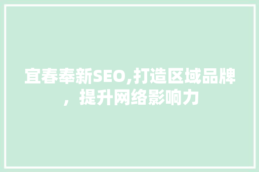 宜春奉新SEO,打造区域品牌，提升网络影响力 宜春奉新SEO,打造区域品牌，提升网络影响力 网络技术