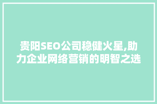 贵阳SEO公司稳健火星,助力企业网络营销的明智之选