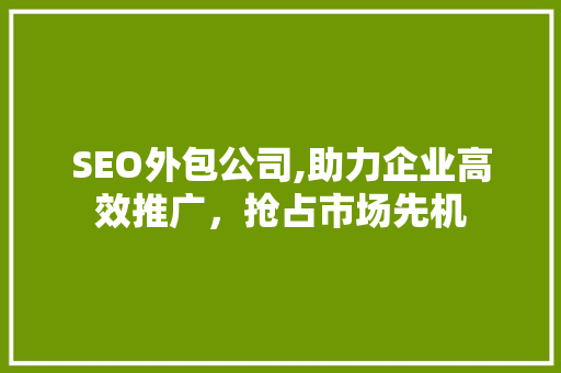 SEO外包公司,助力企业高效推广,抢占市场先机 电脑故障维修 SEO外包公司,助力企业高效推广,抢占市场先机 电脑故障维修