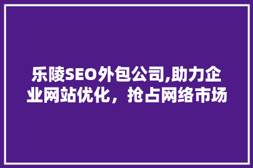 乐陵SEO外包公司,助力企业网站优化，抢占网络市场先机