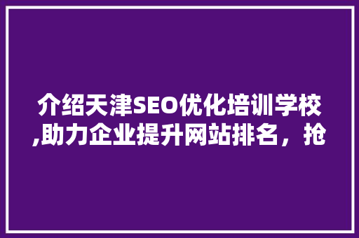 介绍天津SEO优化培训学校,助力企业提升网站排名，抢占互联网市场先机