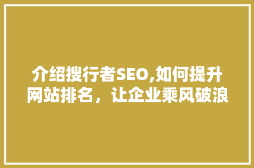 介绍搜行者SEO,如何提升网站排名，让企业乘风破浪