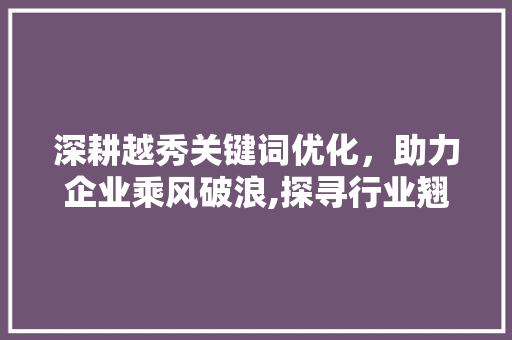 深耕越秀关键词优化，助力企业乘风破浪,探寻行业翘楚 电脑故障维修