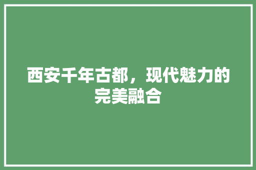 西安千年古都，现代魅力的完美融合