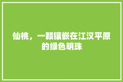 仙桃,一颗镶嵌在江汉平原的绿色明珠 仙桃,一颗镶嵌在江汉平原的绿色明珠
