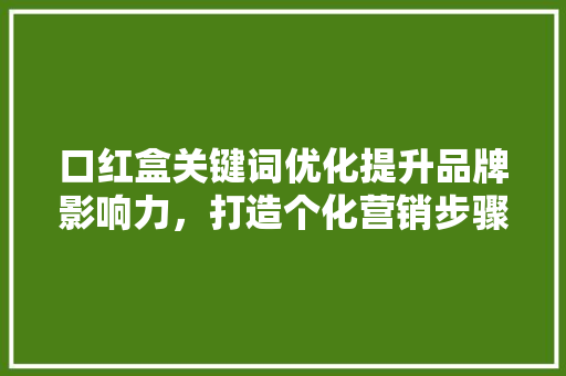 口红盒关键词优化提升品牌影响力，打造个化营销步骤