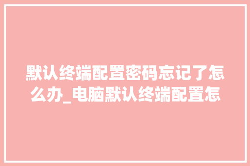 默认终端配置密码忘记了怎么办_电脑默认终端配置怎么看的