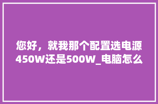 您好，就我那个配置选电源450W还是500W_电脑怎么看配置选电源还是电源