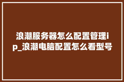 浪潮服务器怎么配置管理ip_浪潮电脑配置怎么看型号
