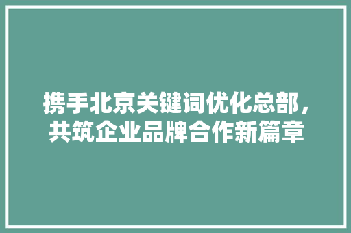 携手北京关键词优化总部，共筑企业品牌合作新篇章