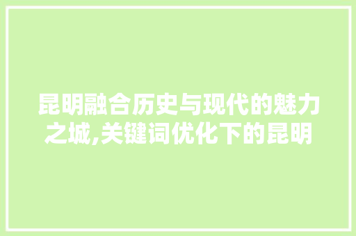 昆明融合历史与现代的魅力之城,关键词优化下的昆明探索
