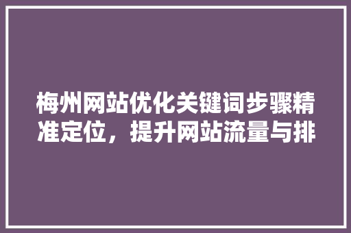 梅州网站优化关键词步骤精准定位，提升网站流量与排名