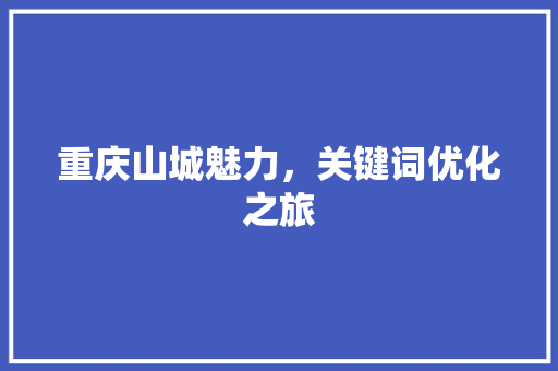重庆山城魅力，关键词优化之旅