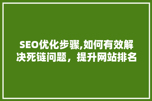 SEO优化步骤,如何有效解决死链问题，提升网站排名