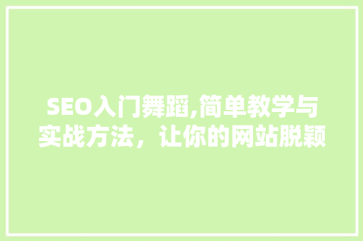 SEO入门舞蹈,简单教学与实战方法，让你的网站脱颖而出