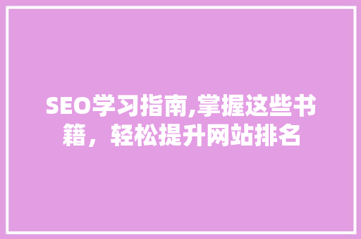 SEO学习指南,掌握这些书籍，轻松提升网站排名 编程语言