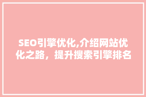SEO引擎优化,介绍网站优化之路，提升搜索引擎排名的秘密武器