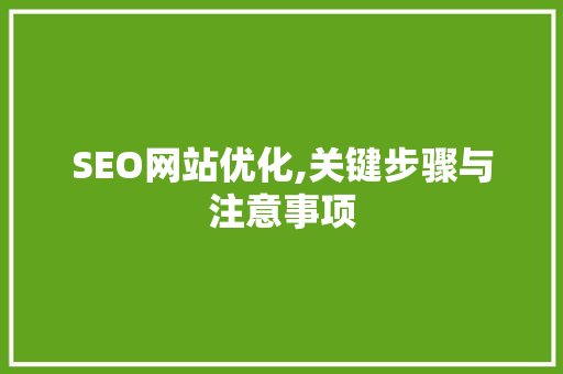 SEO网站优化,关键步骤与注意事项