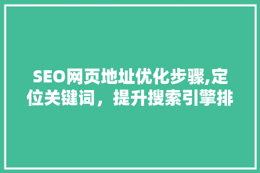 SEO网页地址优化步骤,定位关键词，提升搜索引擎排名 网络技术