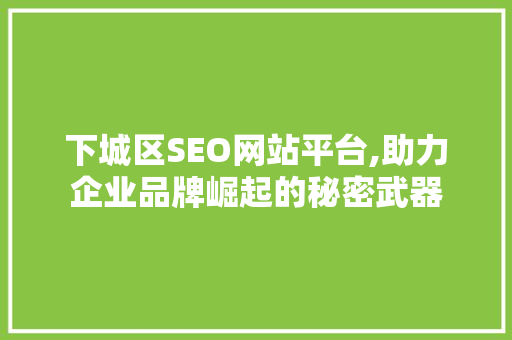 下城区SEO网站平台,助力企业品牌崛起的秘密武器