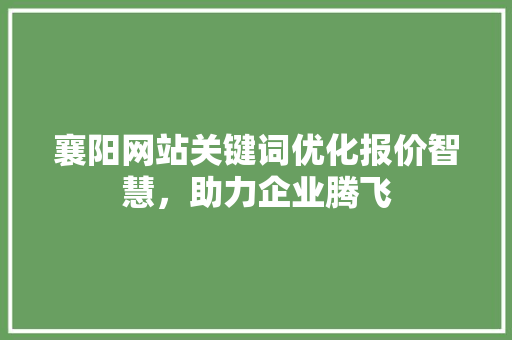 襄阳网站关键词优化报价智慧，助力企业腾飞