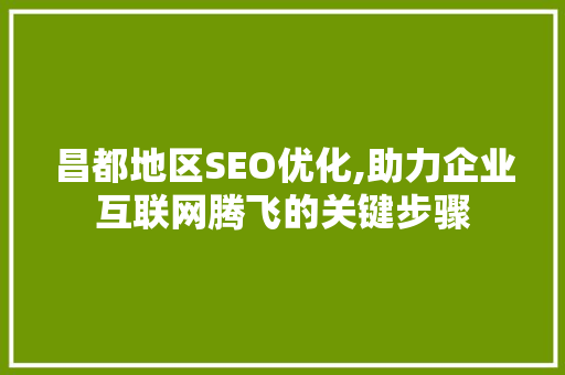 昌都地区SEO优化,助力企业互联网腾飞的关键步骤