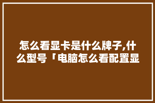 怎么看显卡是什么牌子,什么型号「电脑怎么看配置显卡型号和型号」 电脑基础 怎么看显卡是什么牌子,什么型号「电脑怎么看配置显卡型号和型号」 怎么看显卡是什么牌子,什么型号「电脑怎么看配置显卡型号和型号」 电脑基础