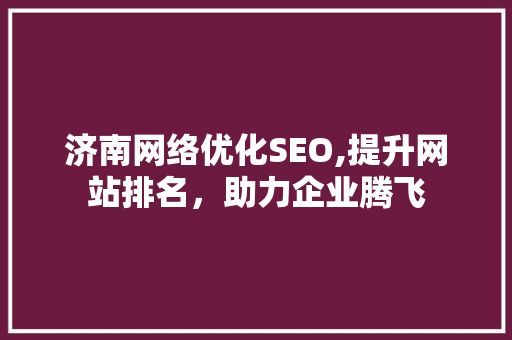 济南网络优化SEO,提升网站排名，助力企业腾飞