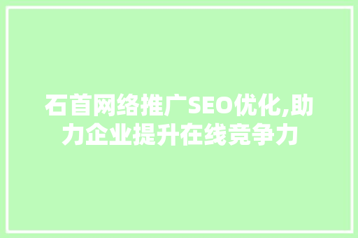 石首网络推广SEO优化,助力企业提升在线竞争力