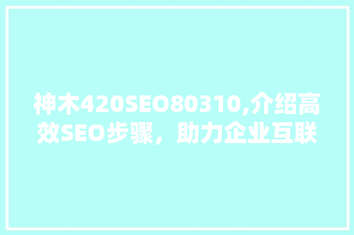 神木420SEO80310,介绍高效SEO步骤，助力企业互联网营销