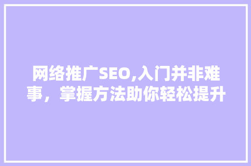 网络推广SEO,入门并非难事，掌握方法助你轻松提升网站排名
