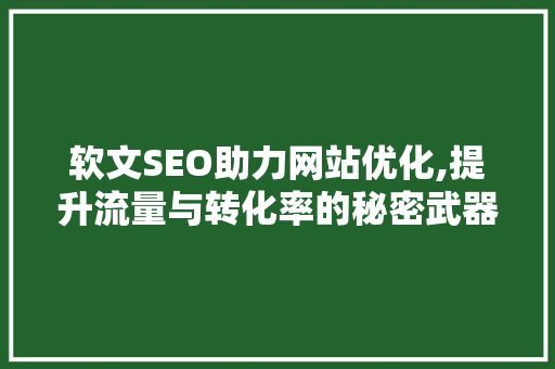 软文SEO助力网站优化,提升流量与转化率的秘密武器 网络技术
