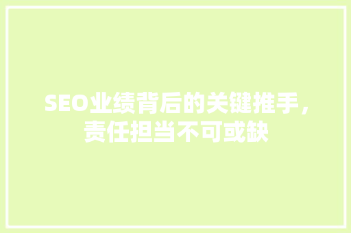 SEO业绩背后的关键推手，责任担当不可或缺