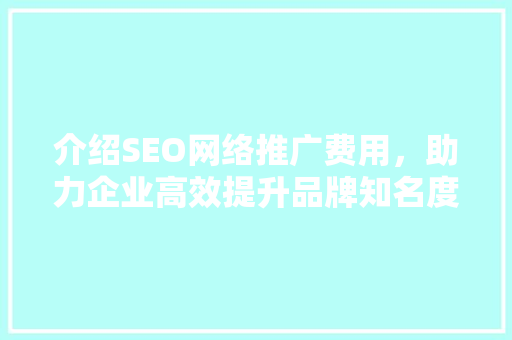 介绍SEO网络推广费用，助力企业高效提升品牌知名度