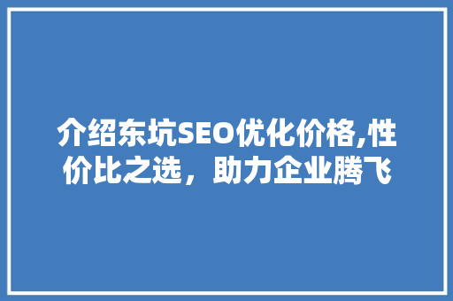 介绍东坑SEO优化价格,性价比之选，助力企业腾飞